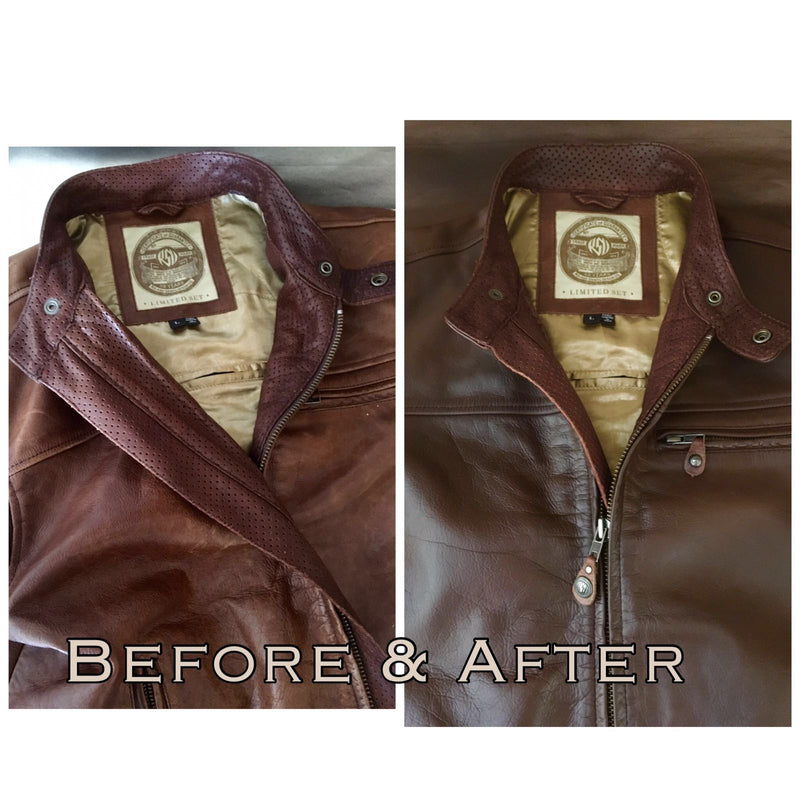 Cleaning leather jackets and restoring the colour